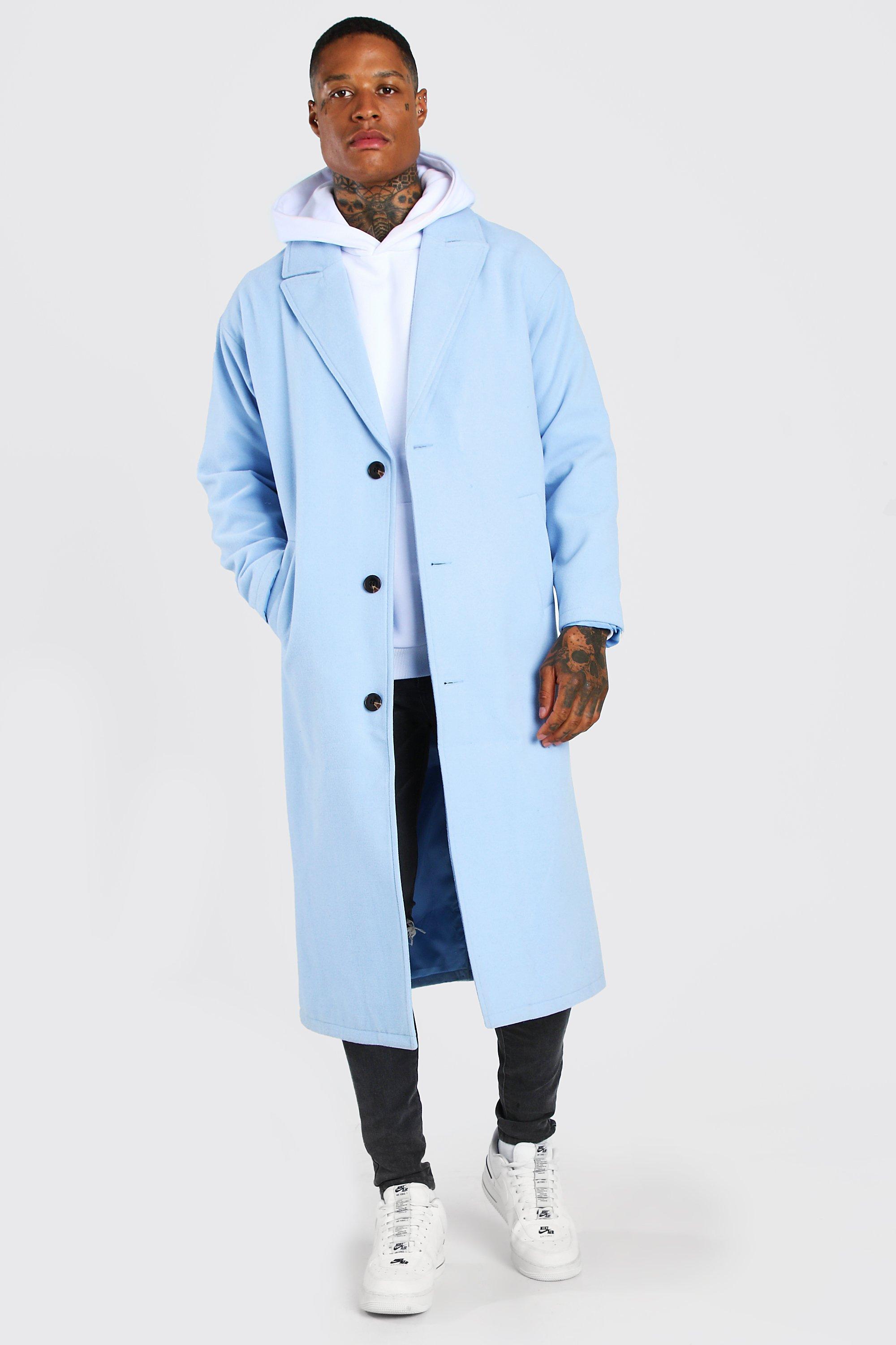 Single Breasted Extra Longline Overcoat boohooMAN UK